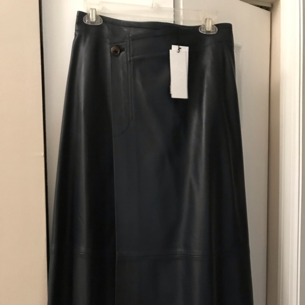 Helmet Lang Blue Lambskin Skirt